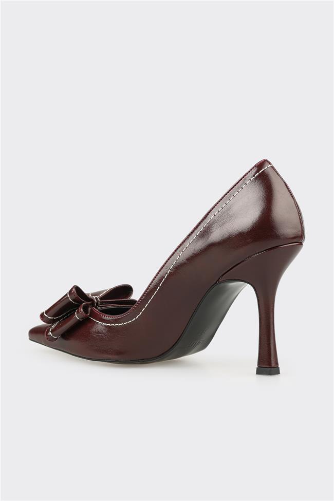 Bordo Kadın Yüksek Topuk Ayakkabı