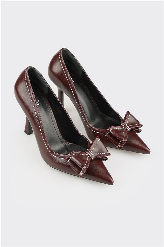 Bordo Kadın Yüksek Topuk Ayakkabı