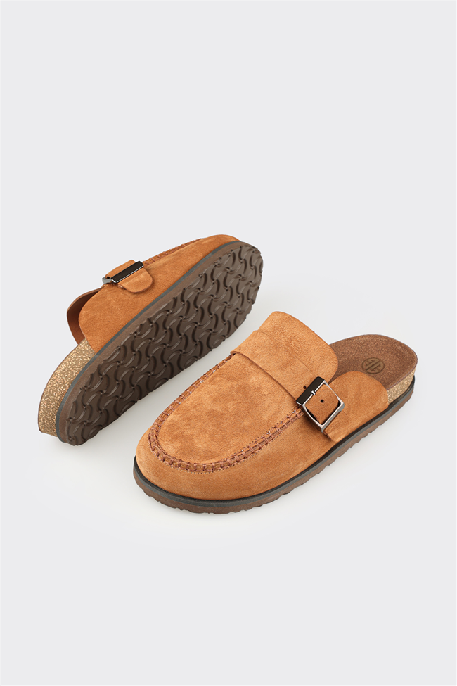 Camel Deri Erkek Terlik