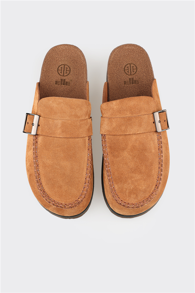 Camel Deri Erkek Terlik