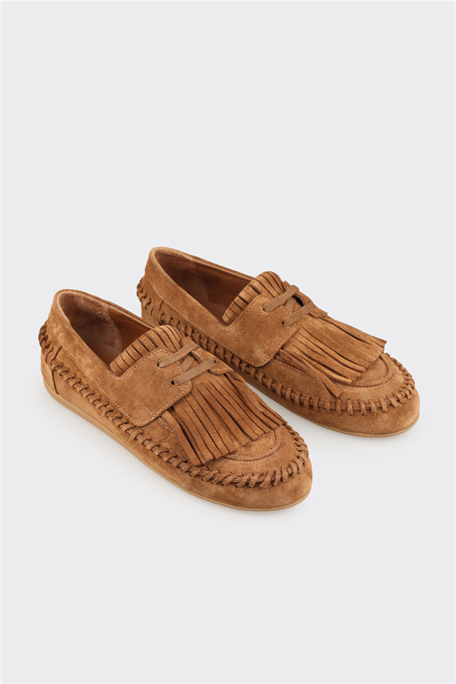 Camel Deri Kadın Günlük Ayakkabı