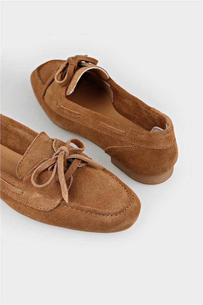 Camel Deri Kadın Günlük Ayakkabı