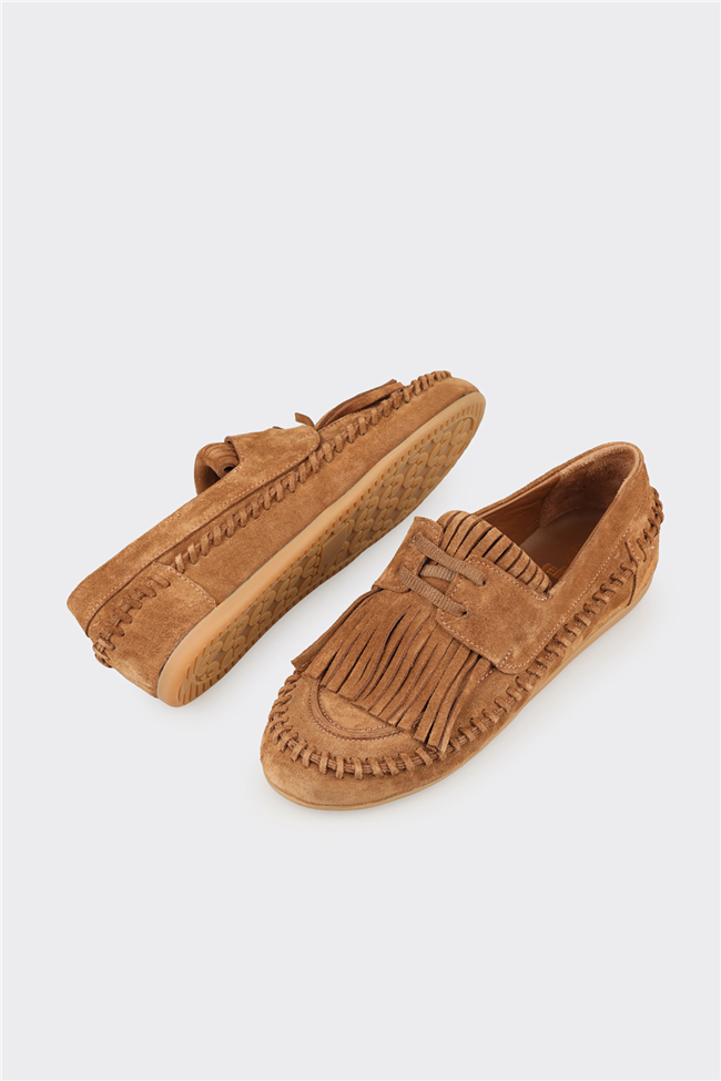 Camel Deri Kadın Günlük Ayakkabı