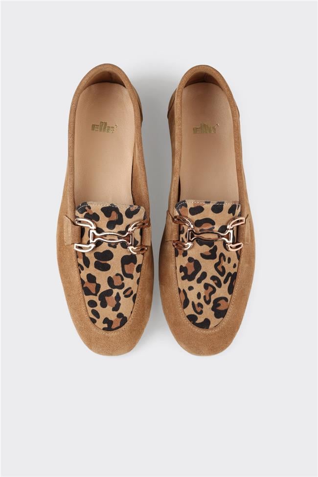 Camel Deri Kadın Loafer