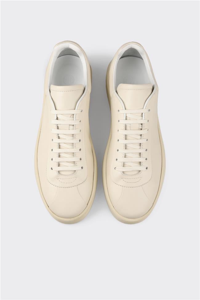 Ekru Deri Erkek Spor Ayakkabı