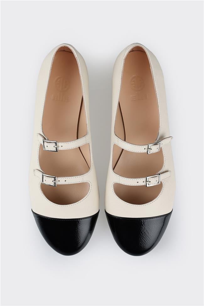 Ekru Deri Kadın Babet