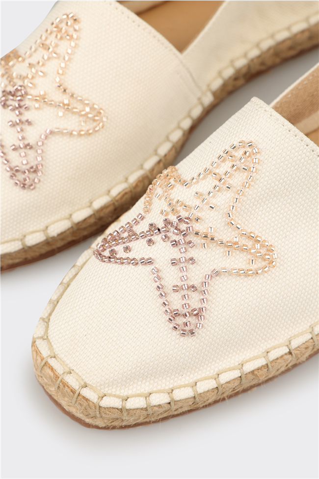 Ekru Kadın Düz Espadril