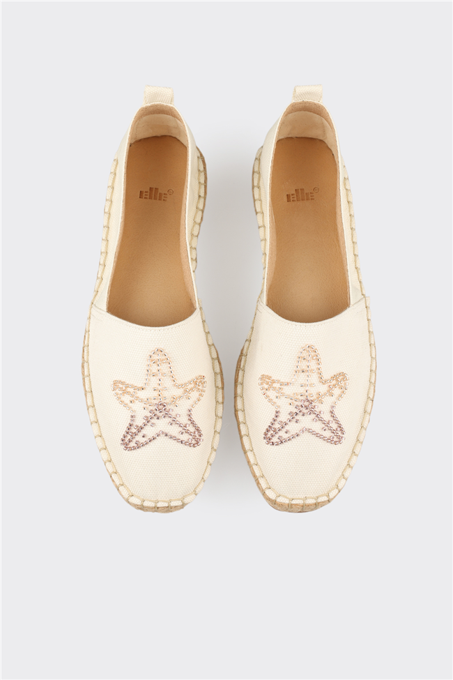 Ekru Kadın Düz Espadril
