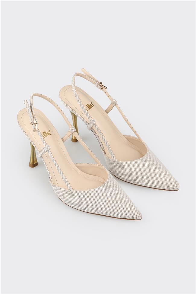 Ekru Kadın Topuklu Ayakkabı