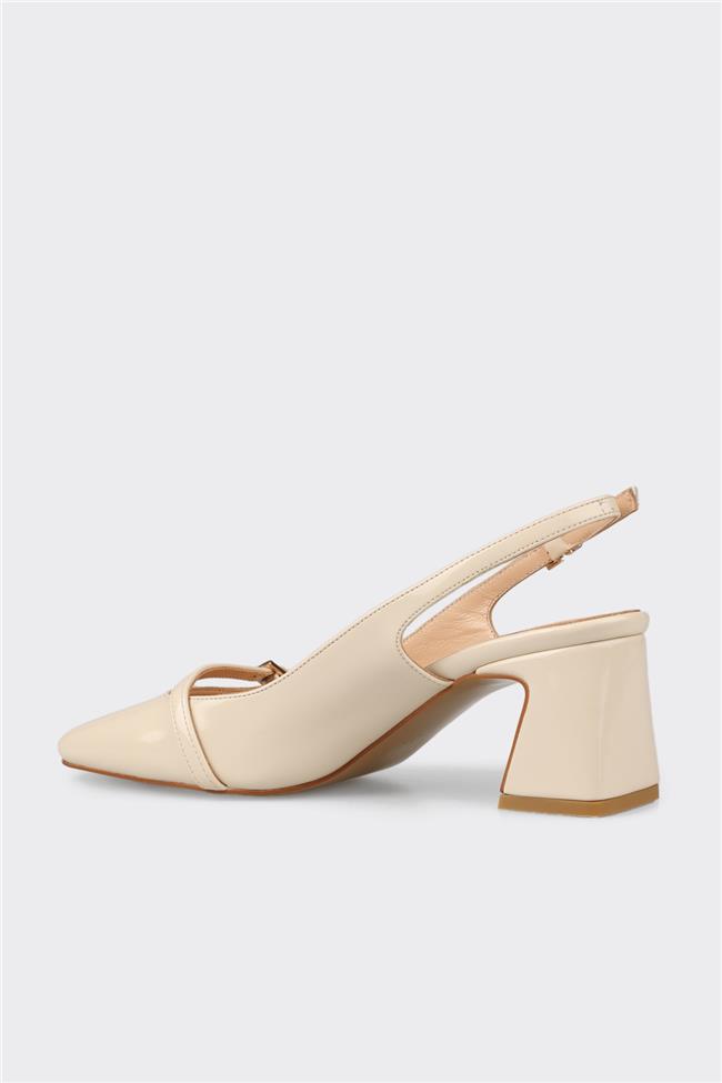 Ekru Kadın Topuklu Ayakkabı