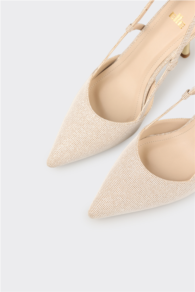 Ekru Kadın Topuklu Ayakkabı