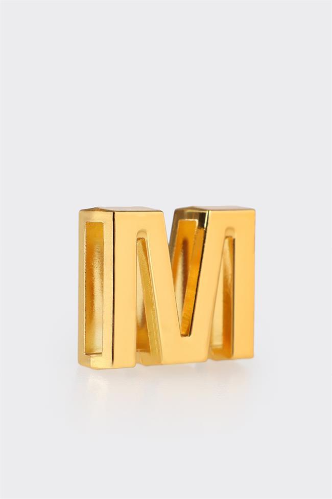 M Harfi Gold Çanta Charm