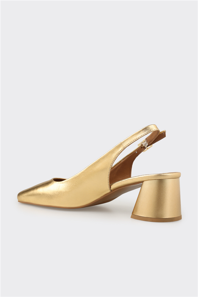 Gold Deri Kadın Klasik Ayakkabı