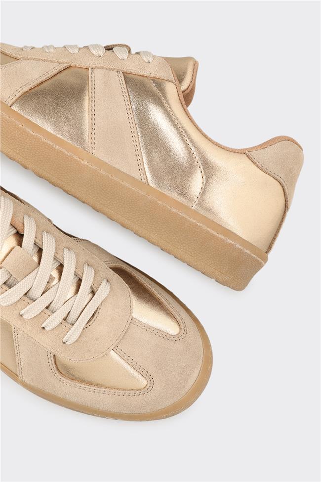 Gold Deri Kadın Spor Ayakkabı