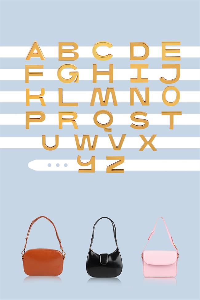 K Harfi Gold Çanta Charm