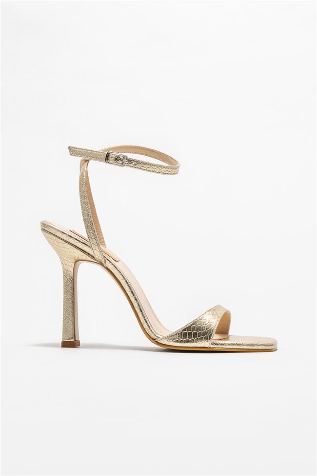 Gold Kadın Topuklu Sandalet
