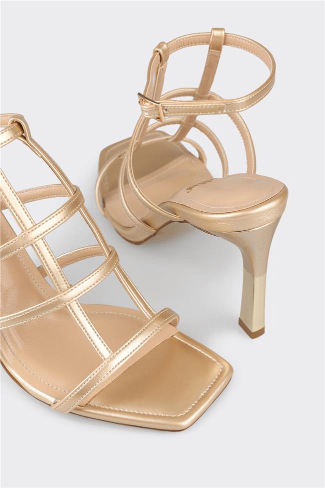 Gold Kadın Topuklu Sandalet