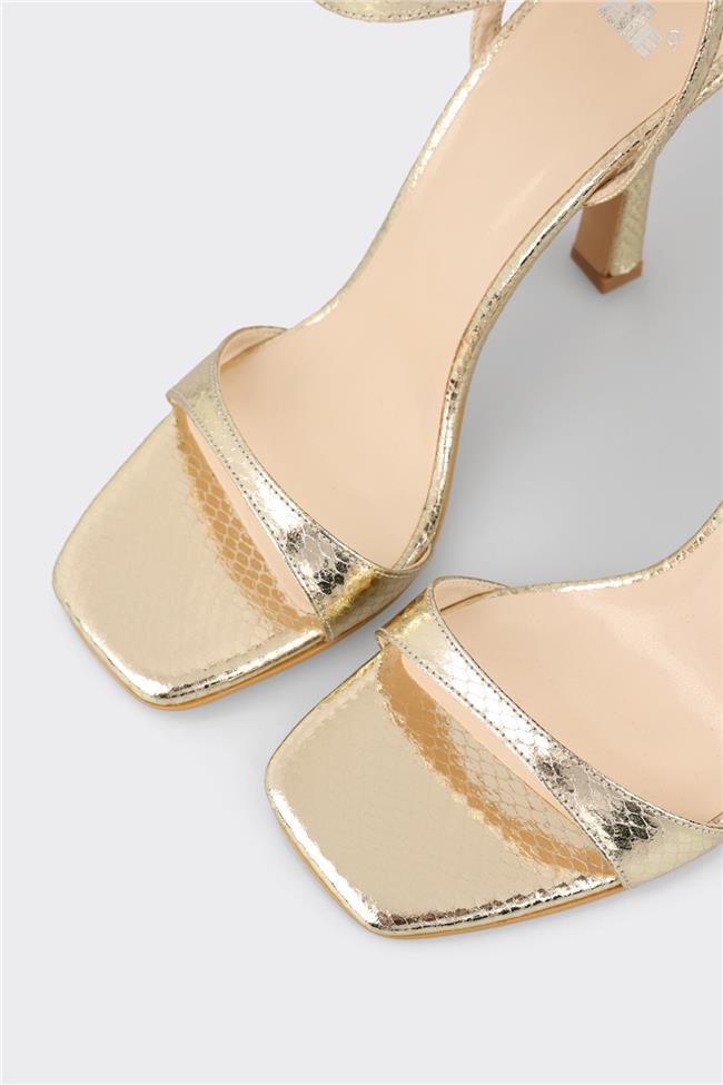 Gold Kadın Topuklu Sandalet