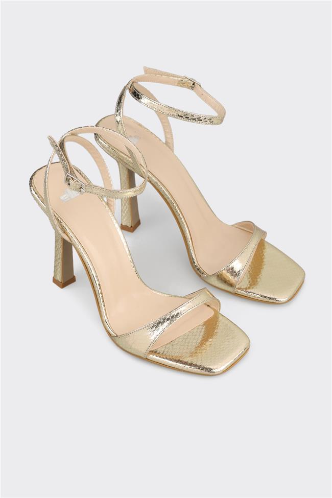 Gold Kadın Topuklu Sandalet