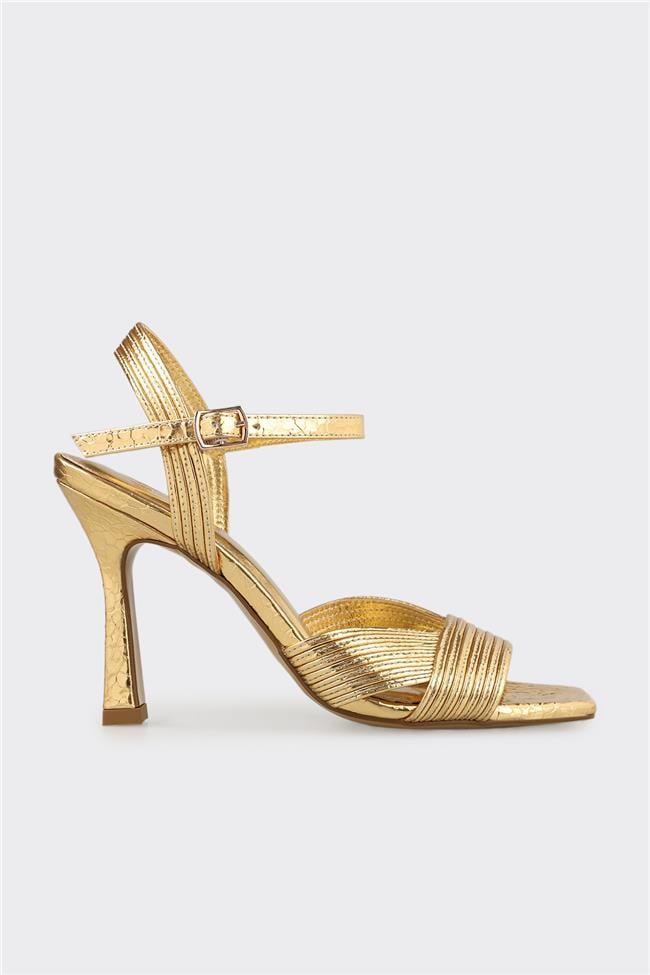 Gold Kadın Topuklu Sandalet