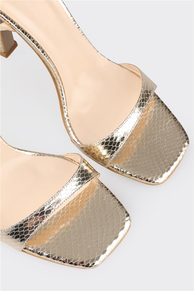 Gold Kadın Topuklu Sandalet