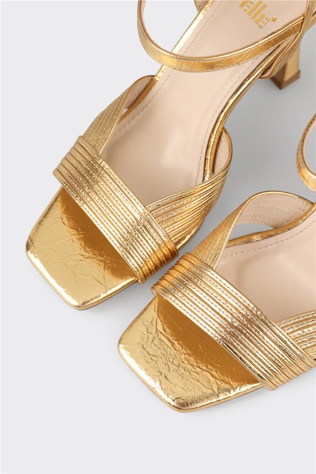 Gold Kadın Topuklu Sandalet