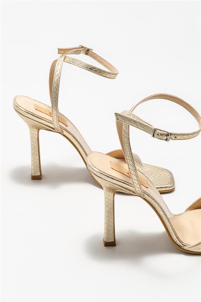 Gold Kadın Topuklu Sandalet