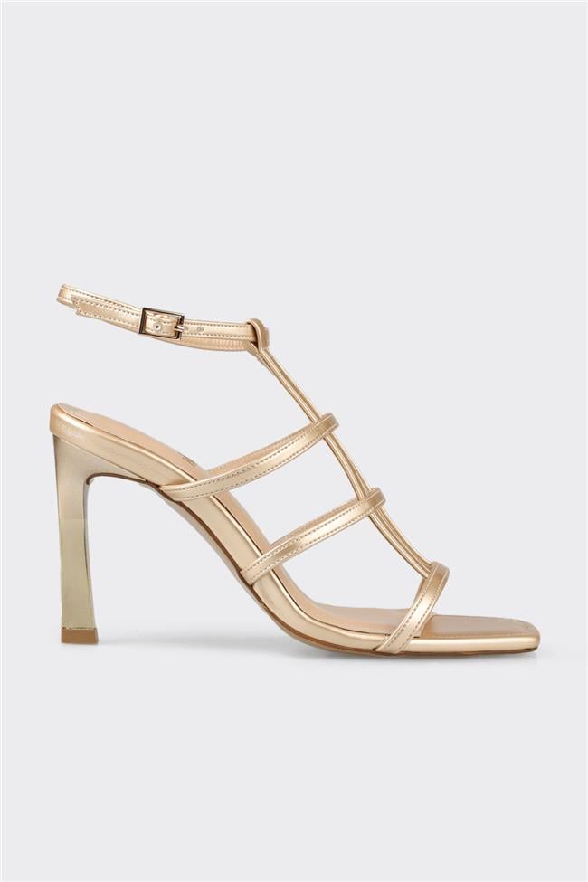 Gold Kadın Topuklu Sandalet
