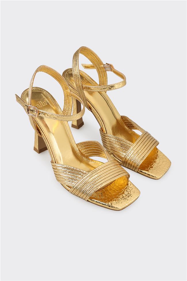 Gold Kadın Topuklu Sandalet