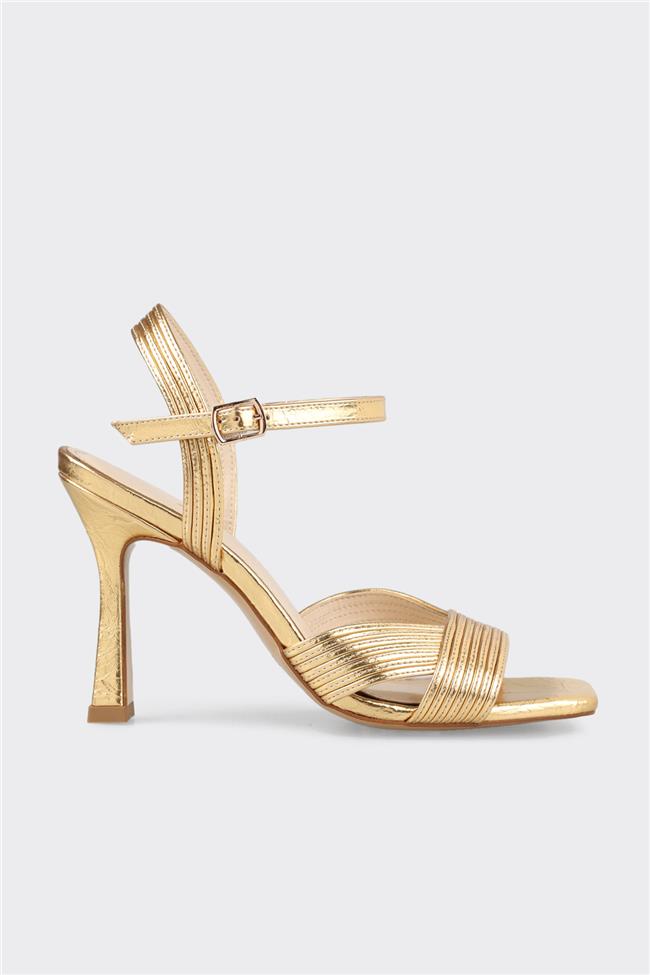 Gold Kadın Topuklu Sandalet