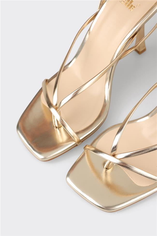 Gold Kadın Topuklu Sandalet