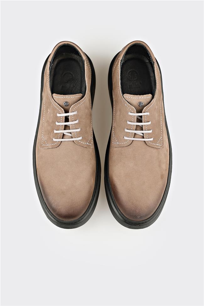 Gri Deri Erkek Günlük Ayakkabı