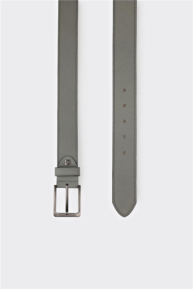 Gri Deri Erkek Kemer