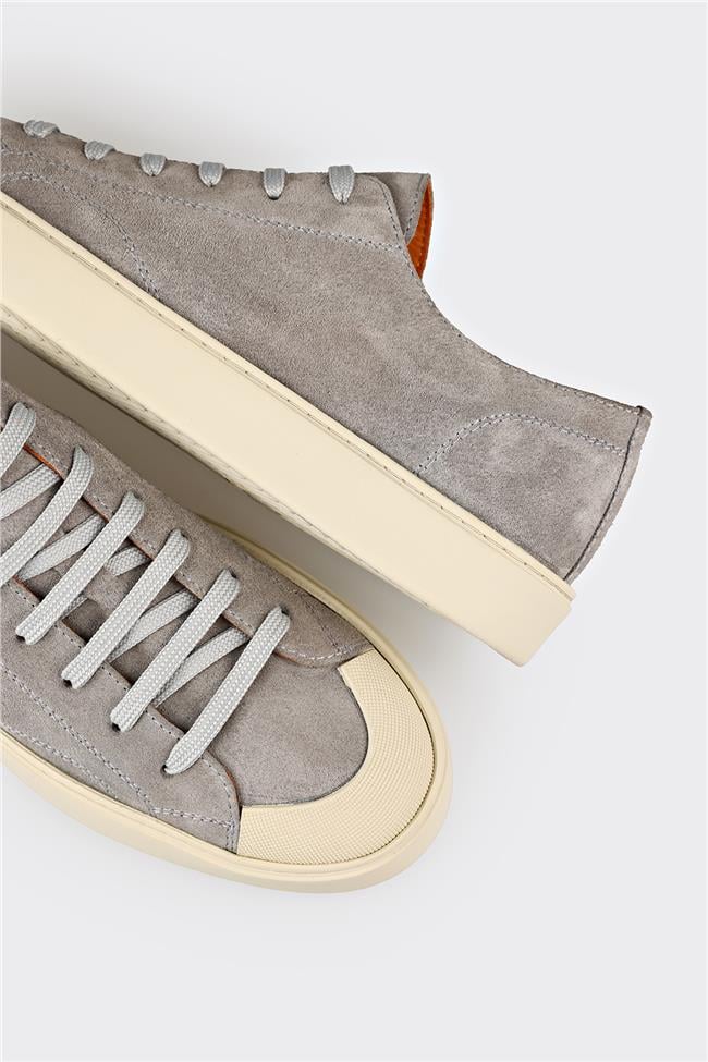 Gri Deri Erkek Spor Ayakkabı