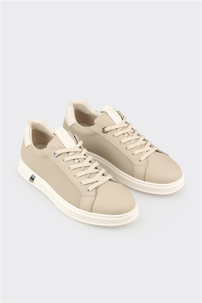Gri Deri Erkek Spor Ayakkabı