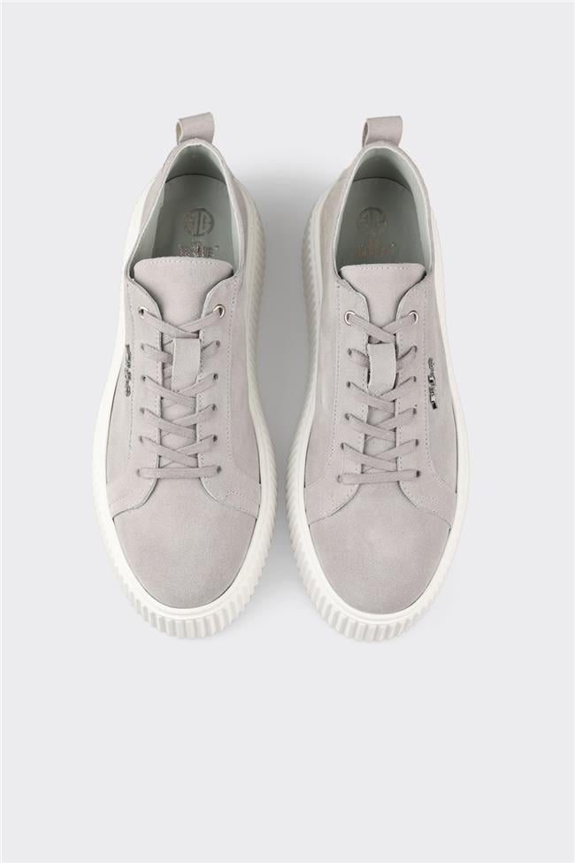 Gri Deri Erkek Spor Ayakkabı