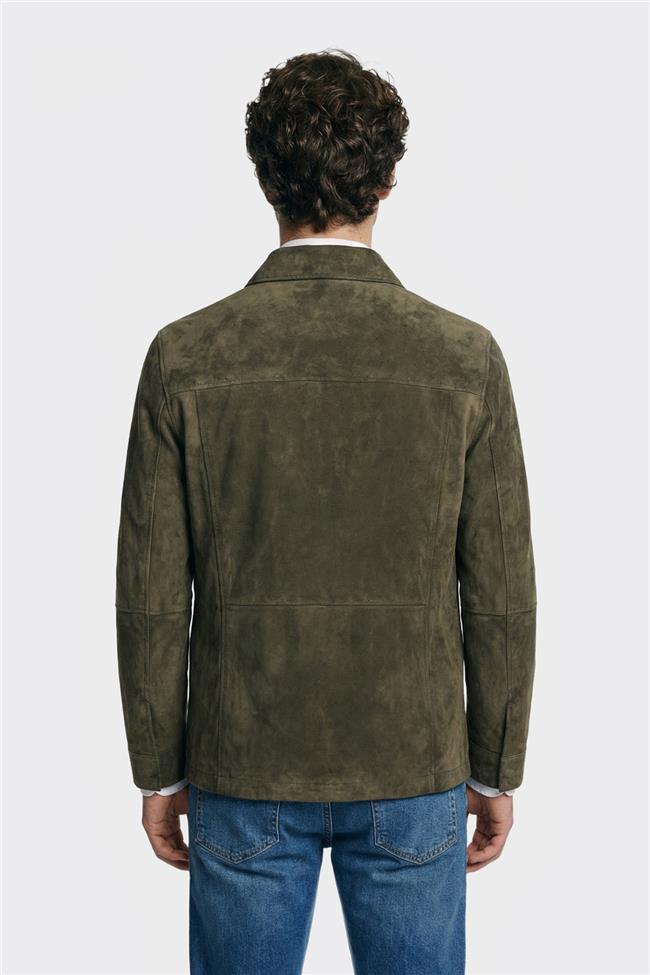 Haki Deri Erkek Ceket