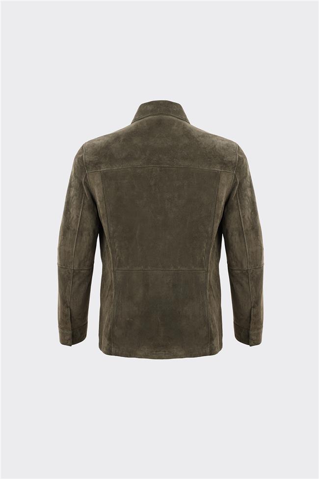 Haki Deri Erkek Ceket