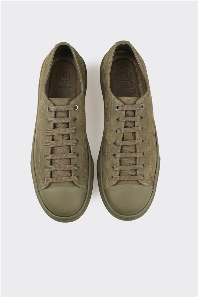 Haki Deri Erkek Günlük Ayakkabı