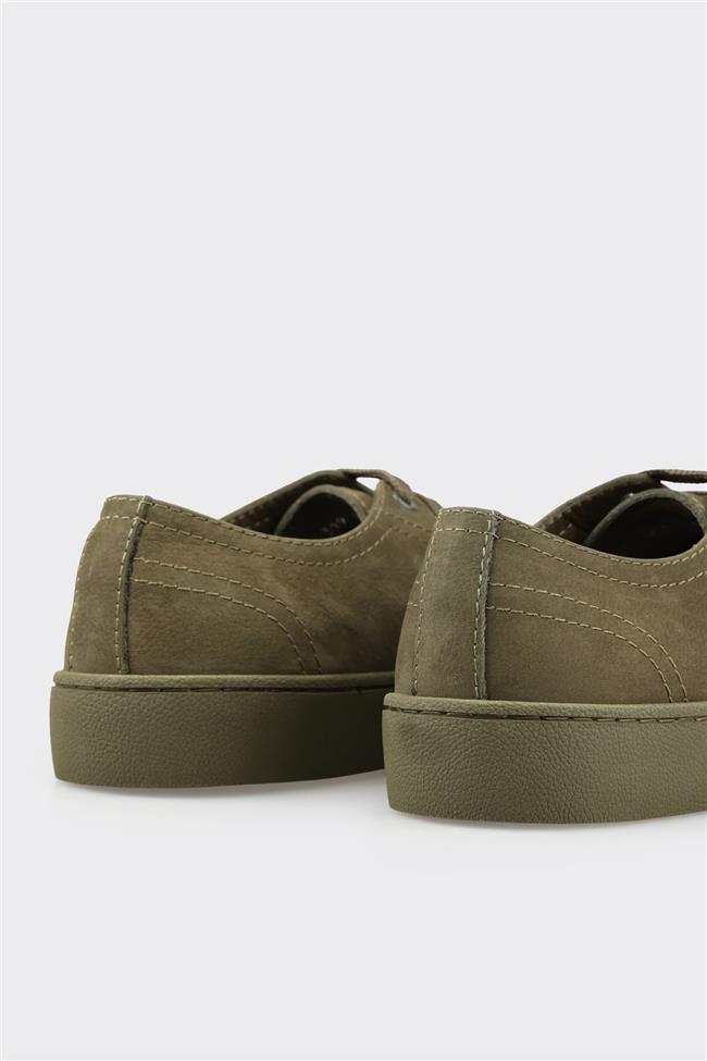 Haki Deri Erkek Günlük Ayakkabı