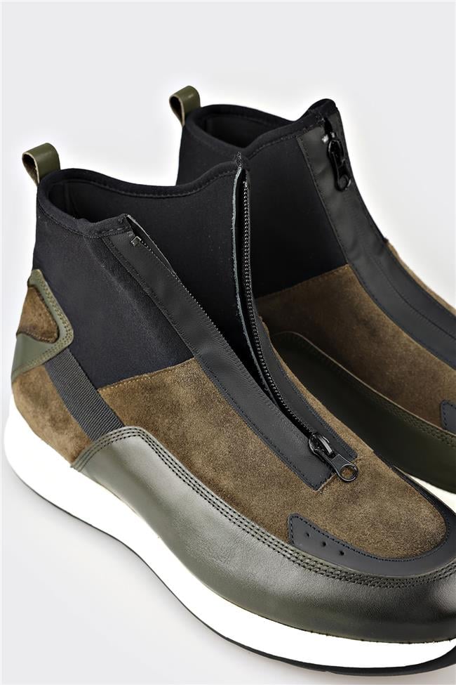 Haki Deri Erkek Spor Bot