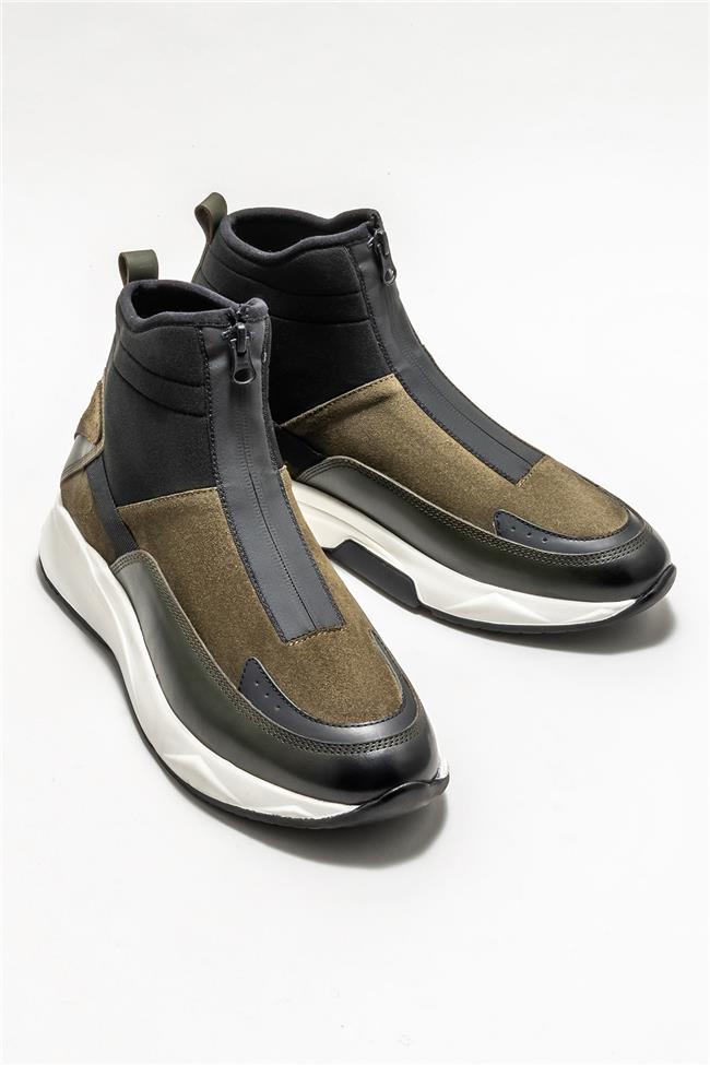 Haki Deri Erkek Spor Bot