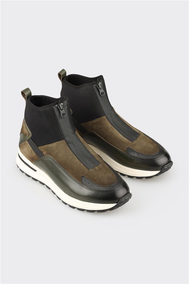 Haki Deri Erkek Spor Bot