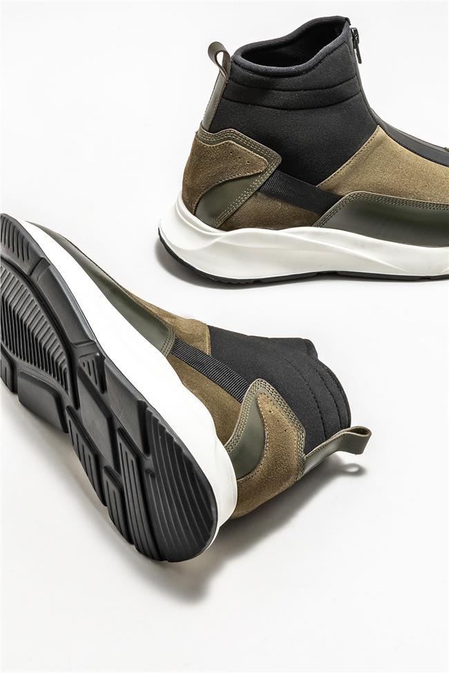 Haki Deri Erkek Spor Bot