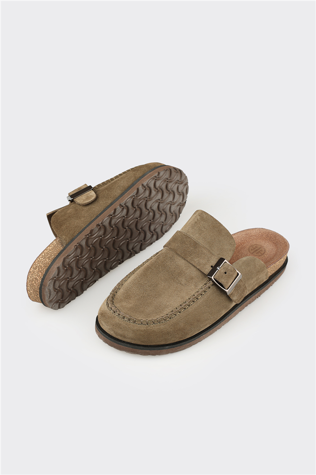 Haki Deri Erkek Terlik