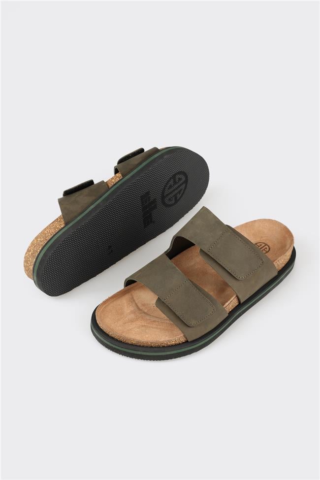 Haki Deri Erkek Terlik