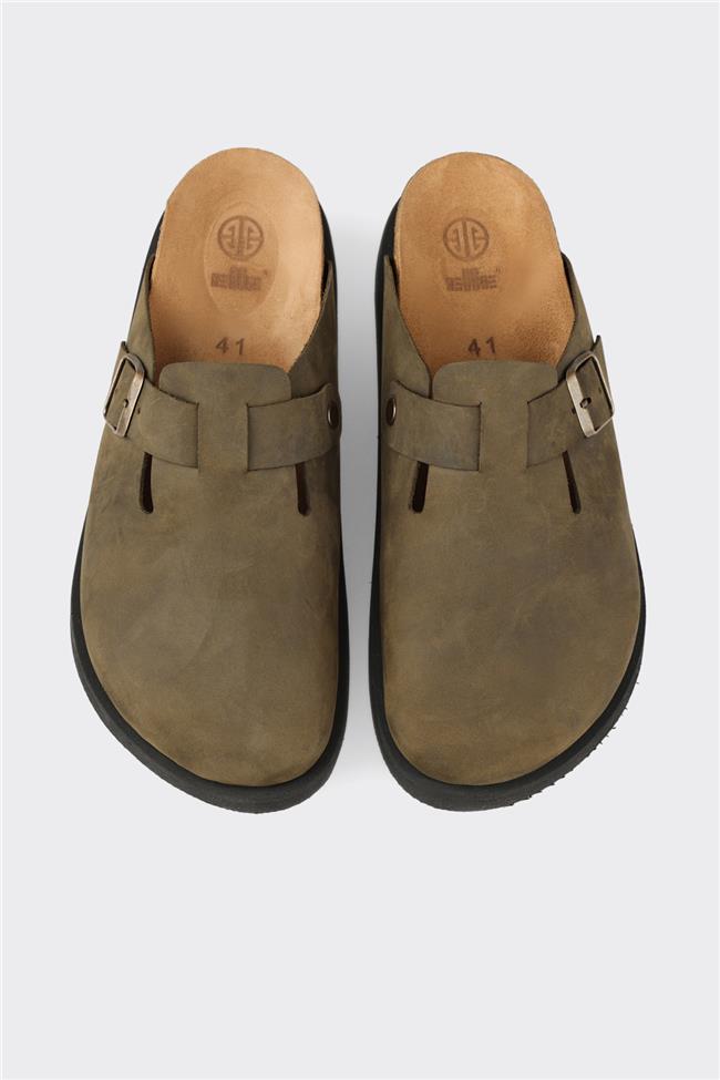 Haki Deri Erkek Terlik