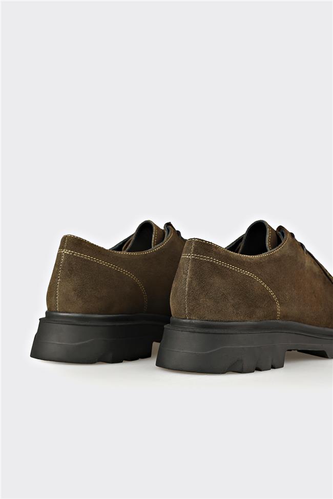 Haki Deri Kadın Günlük Ayakkabı