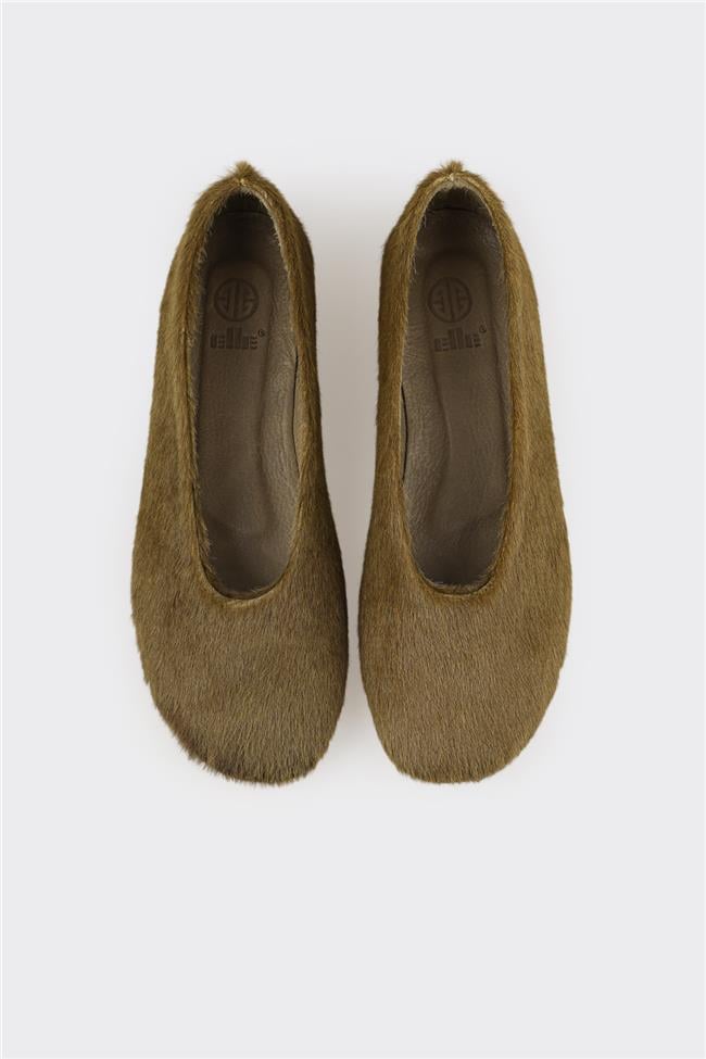 Haki Deri Kadın Günlük Ayakkabı