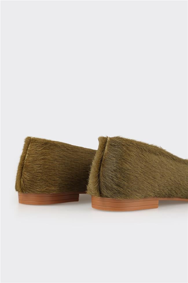 Haki Deri Kadın Günlük Ayakkabı